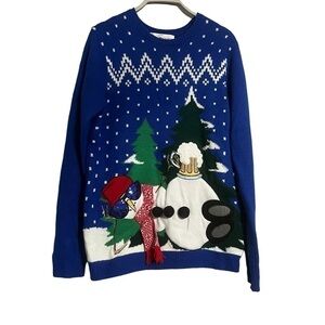 Snowman Beer Belly Ugly Christmas Sweater
Embellished Bling Medium Jolly Sweater